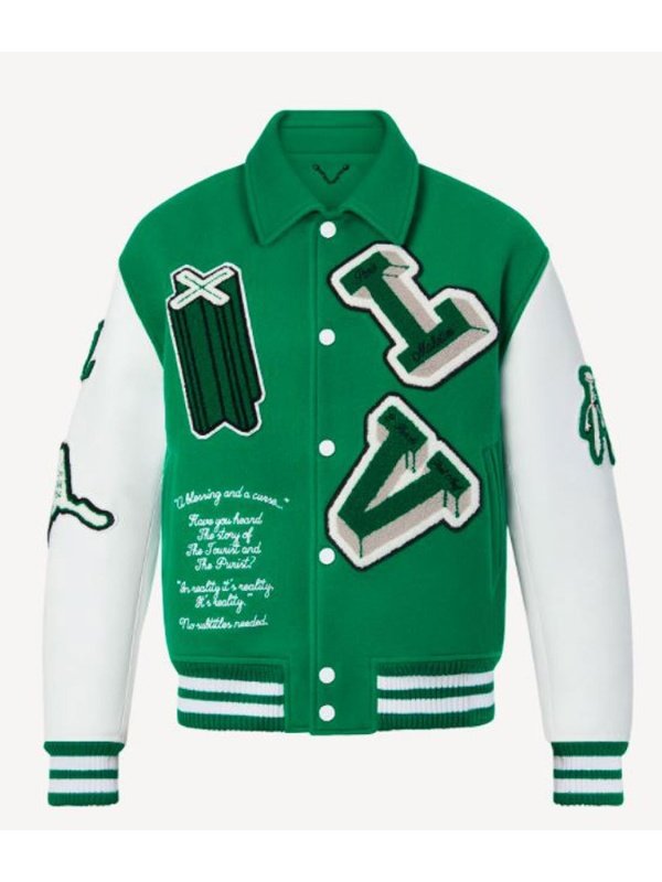 LV Varsity Leather Green Jacket - The Film Jacket