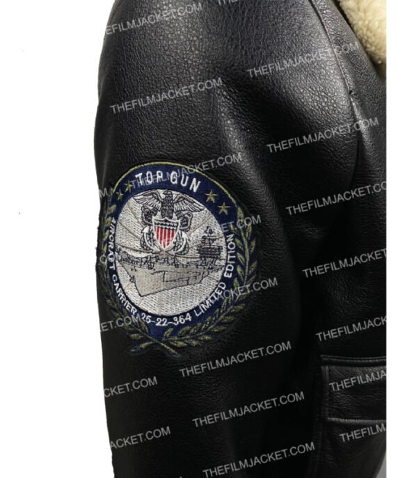 Top Gun Black Insignia Leather Jacket