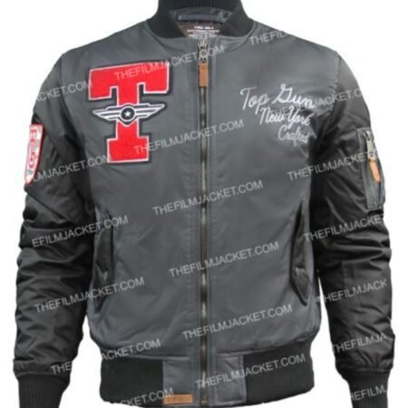 Top Gun Gray Stadium Varsity Jacket