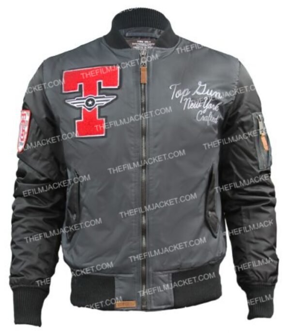 Top Gun Gray Stadium Varsity Jacket