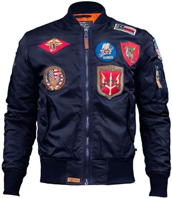 Top Gun MA-1 Nylon Blue Bomber Jacket