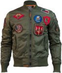 Top Gun MA-1 Nylon Green Bomber Jacket