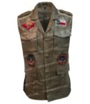 Top Gun Olive Leather Vest