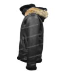 Top Gun Premium Wool Blend Shearling Coat