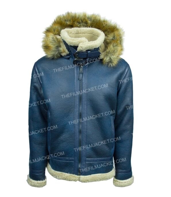 Top Gun Premium Wool Blend Shearling Blue Coat