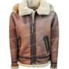 Top Gun Premium Wool Blend Shearling Brown Coat