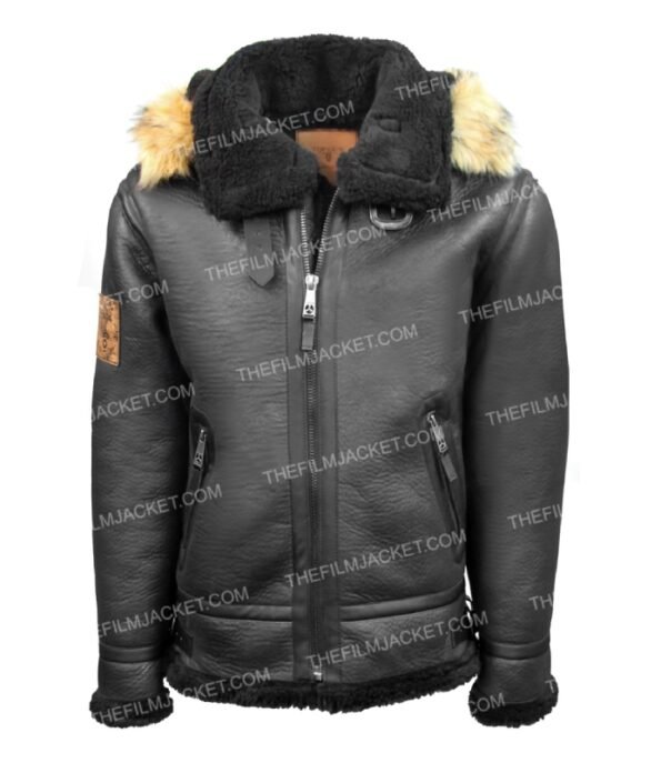 Top Gun Premium Wool Blend Shearling Coat