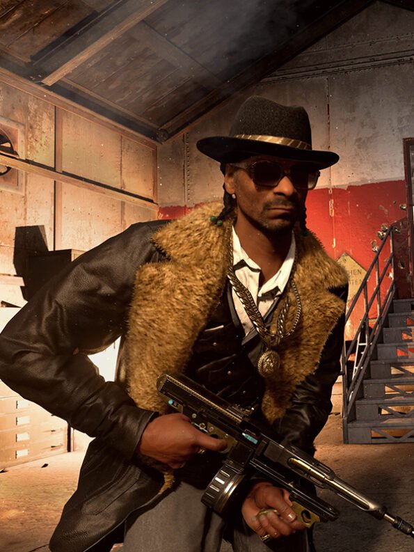 Snoop Dogg Call of Duty Shearling Brown Jacket