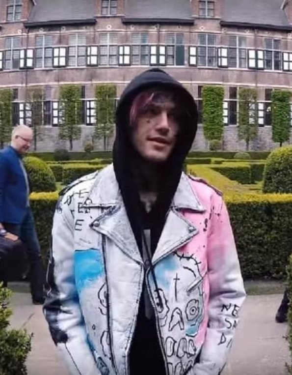 Lil Peep Never Say Die Painted Leather Jackets