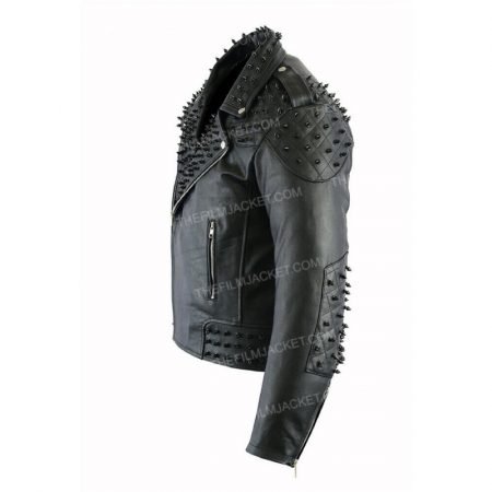 Men's Black Gothic Style Studded Jacket