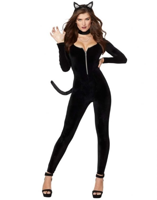 Halloween Adult Fierce Feline Catsuit Costume