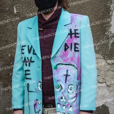 Lil Peep Jacket Painted Custom Blue Blazer