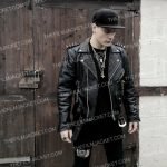 Men Gothic Spike Studded Leather Punk Jacket