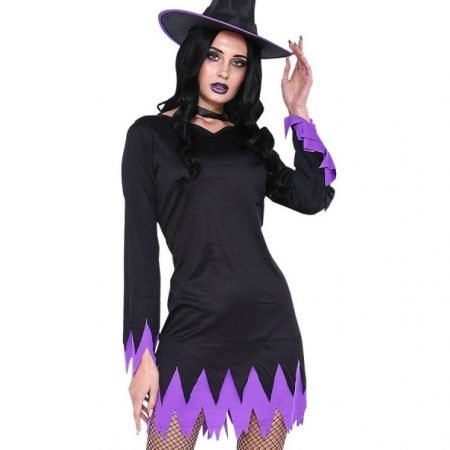 Wicked Women's Sexy Black and Purple Witch Costume
