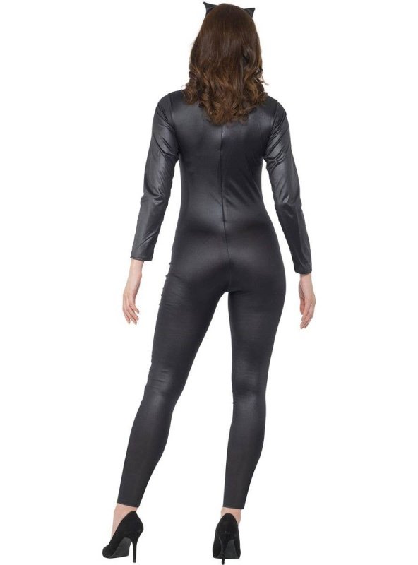Women’s Daring Black Wet Look Catsuit Black Costume