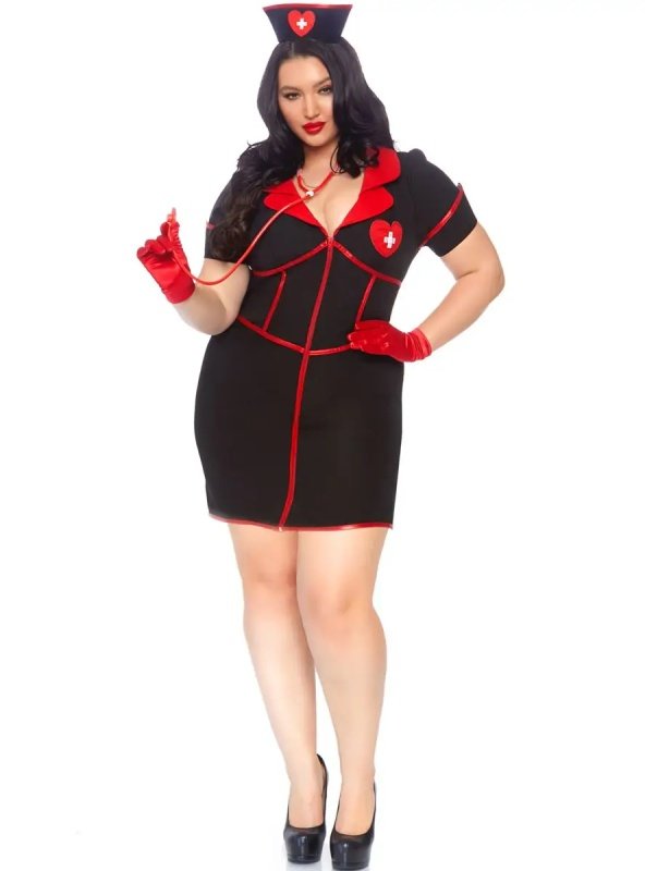 Women’s Plus Size Bedside Babe Naughty Nurse Costume