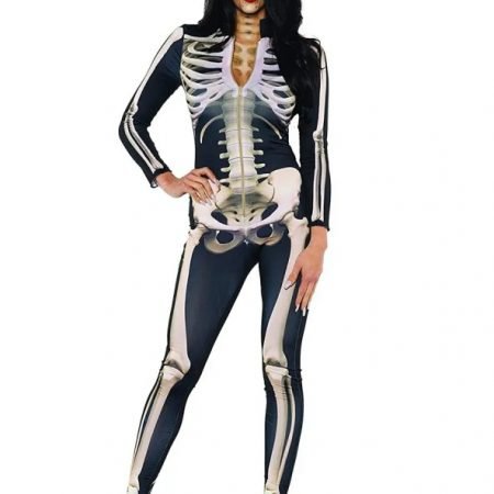 Women's Skeleton Suit Sexy Halloween Costume