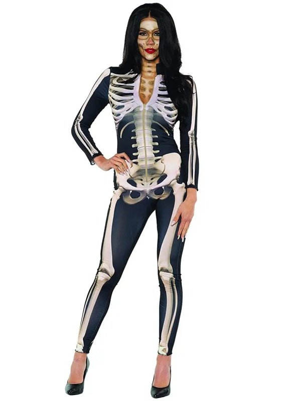 Women’s Skeleton Suit Sexy Halloween Costume