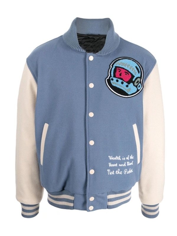 Billionaire Boys Club Blue and Off-White Varsity Jacket