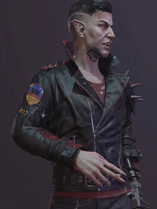Cyberpunk 2077 Dracula Leather Black Jacket