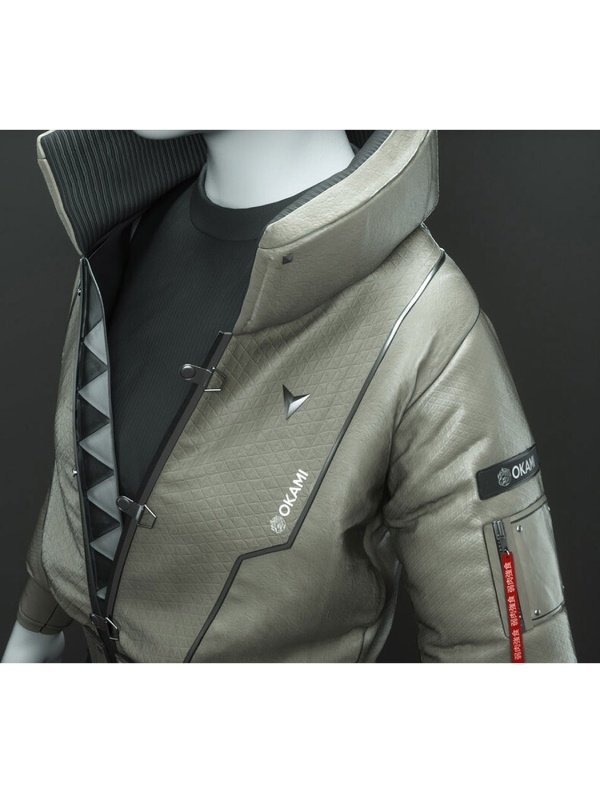 Cyberpunk 2077 Grey Leather Jacket