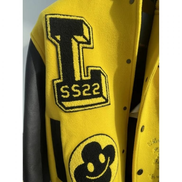 LV Varsity Yellow and Black Leather Jacket The Film Jacket