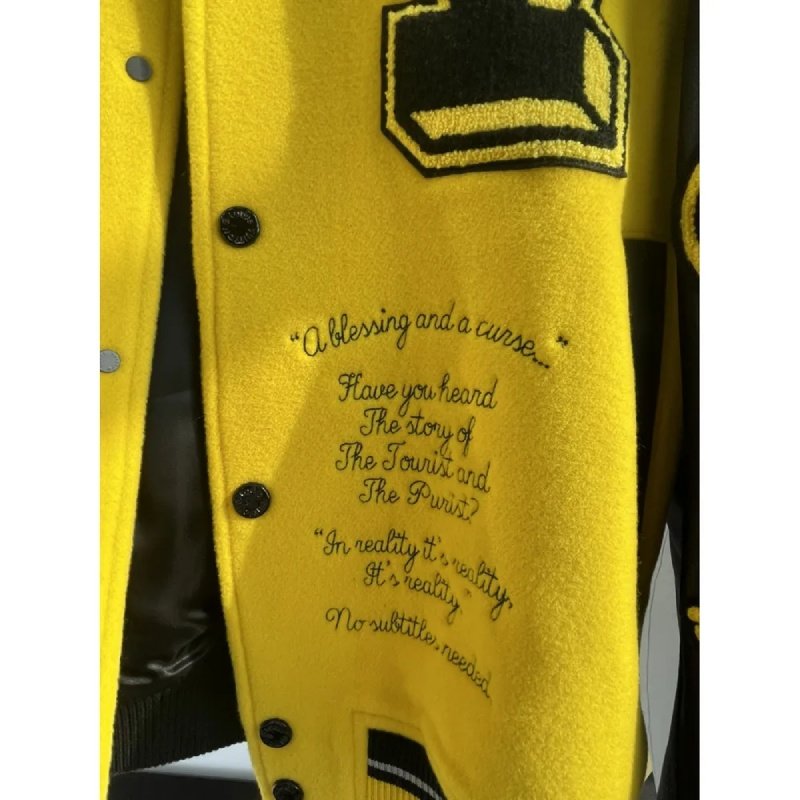 Louis Vuitton  Varsity Yellow and Black Leather Jacket