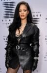Super Bowl LVII Rihanna Black Leather Coat