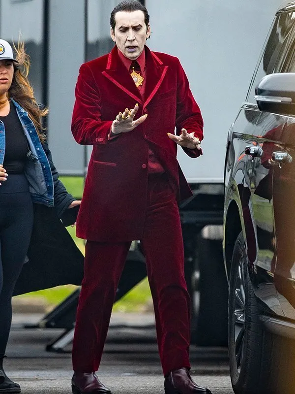 Nicolas Cage Renfield 2023 Dracula Red Velvet Coat