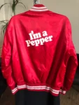 Vintage 1970’s Dr. Pepper Red Silk Bomber Jacket