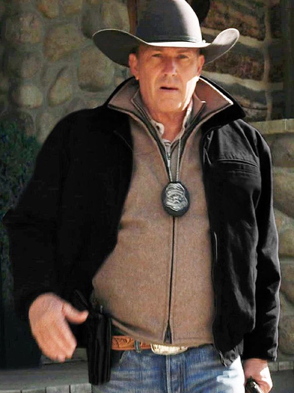 Kevin Costner Yellowstone Black Cotton Jacket