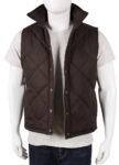 Kevin Costner Yellowstone Brown Quilted Vest
