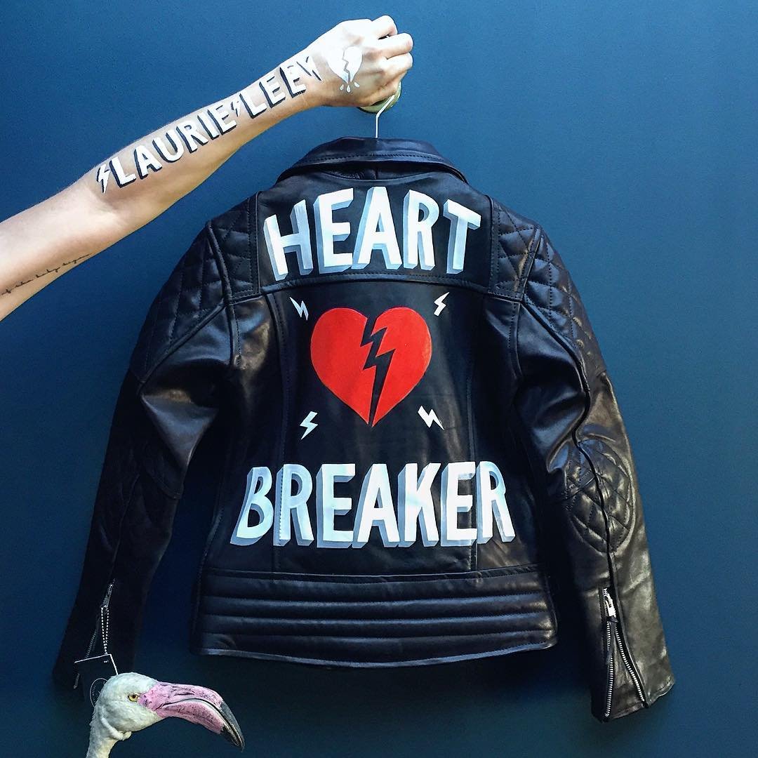 Heart Breaker Biker Black Jacket