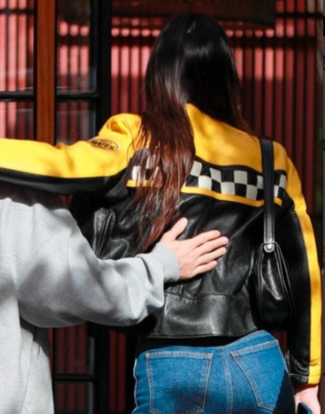 Kendall Jenner Aspen Trip 2023 Leather Jacket 1