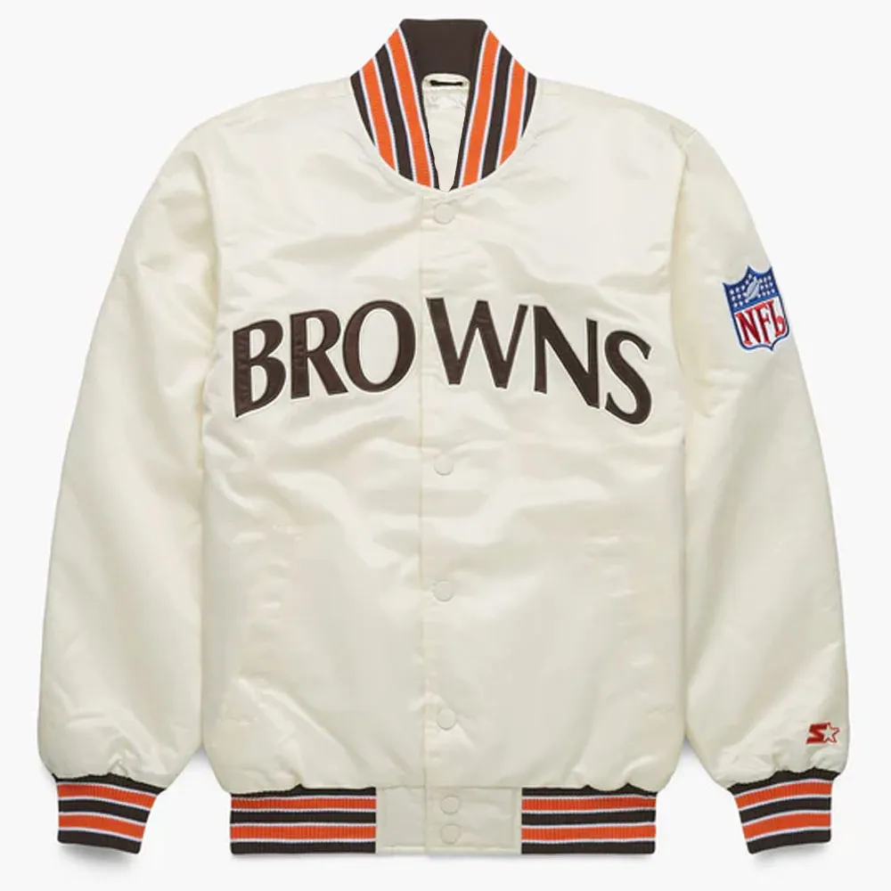 Starter NFL Browns Satin White Jacket