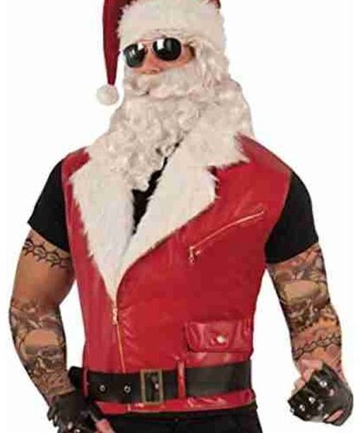 Christmas Men’s Biker Santa Vest