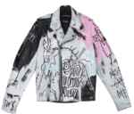 Lil Peep Never Say Die Painted Black and White Jacket1