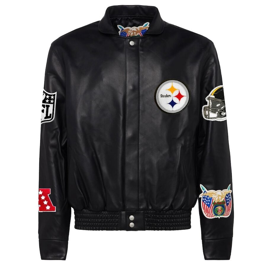 Men’s Pittsburgh Steelers Black Varsity Jacket2