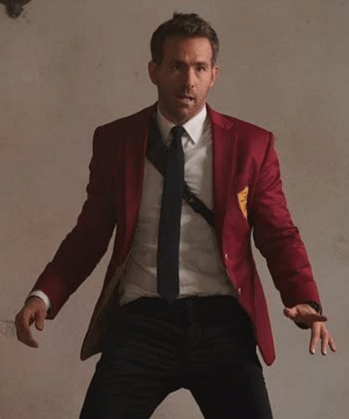 Red Notice Ryan Reynolds Red Blazer