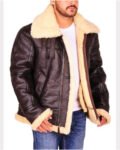 Dark Brown Sheepskin Leather Jacket