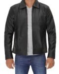 Vegan-Black-Leather-Jacket-with-Shirt-Collar