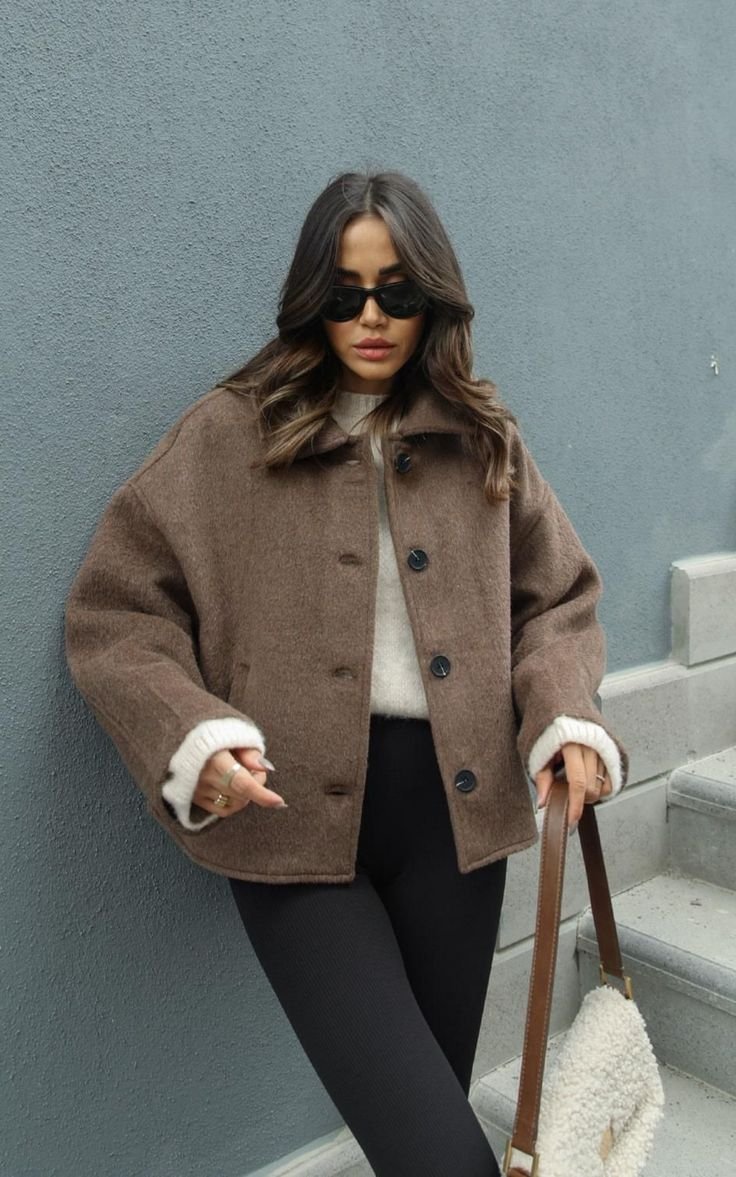 "Café Mocha Oversized Wool Blend Jacket"-tfj