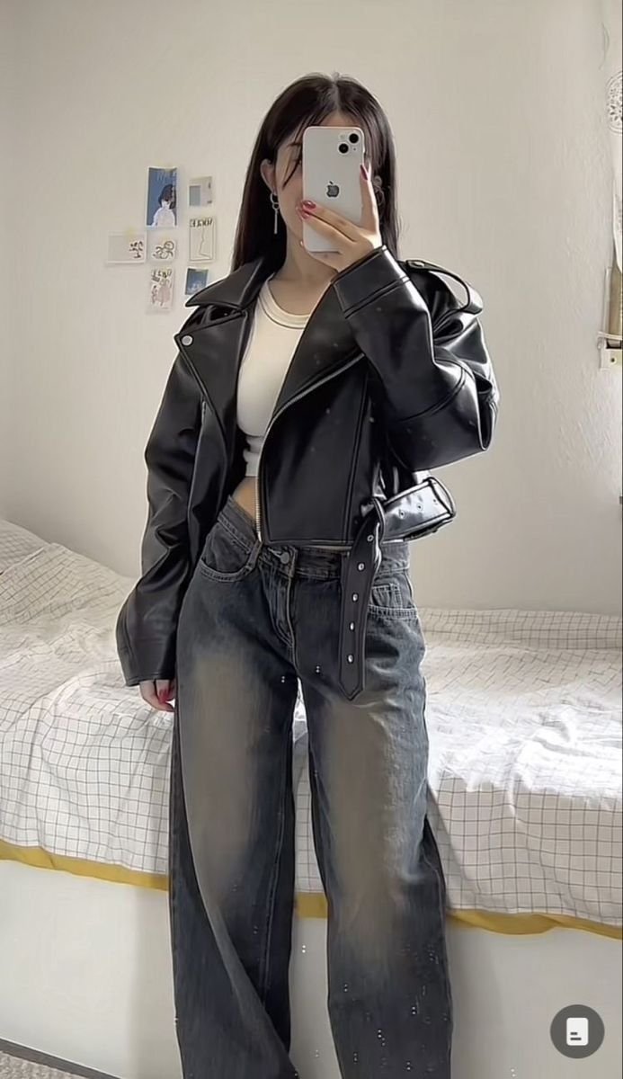 Rogue Belted Cropped Leather Jacket-tfj