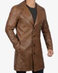 Mens-Real-Lambskin-Leather-Brown-Coat