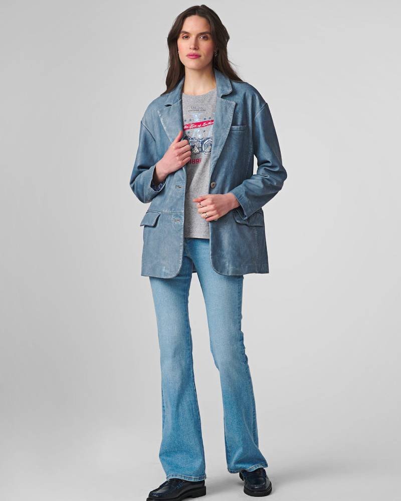 Haven Denim Leather Blazer-tfj