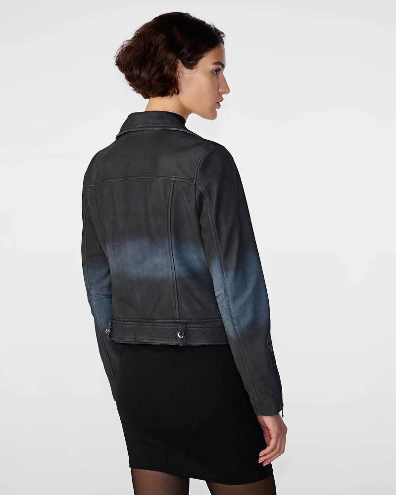 Zuri Ombre Belted Moto Jacket -tfj