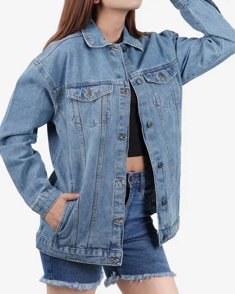 Womens Light Blue Oversized Denim Jacket