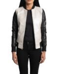 WomensColeSilverLeatherBomberJacketOpenFront-4-1664354299822-2