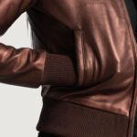 WomensReidaMaroonLeatherBomberJacketOpenFront-4-1664354602129