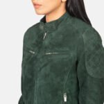 WomensZennaGreenSuedeBomberJacketOpenFront-4-1652192904604